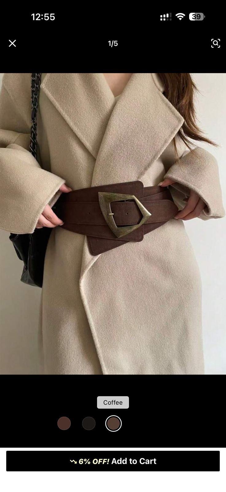 Wide suede belt