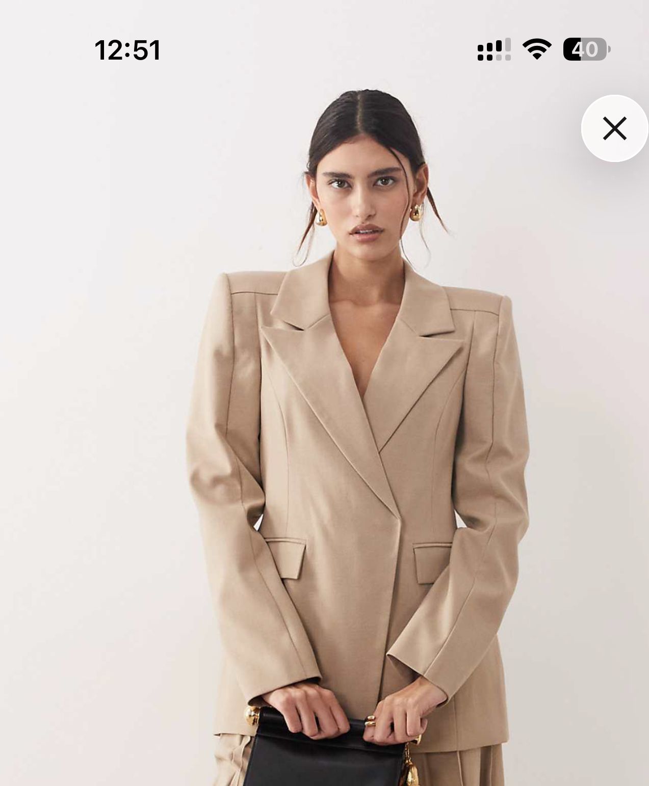 Beige double-breasted blazer