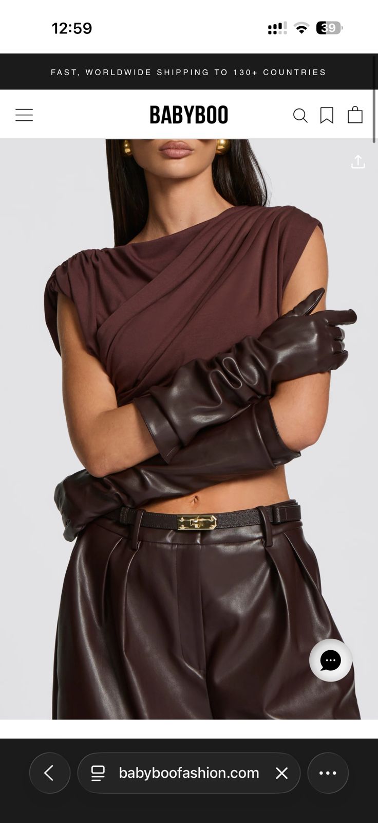 Brown leather gloves